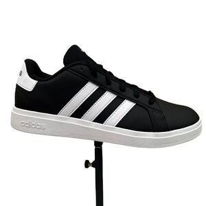 adidas Grand Court 2.0 Youth Boys Girls Sneaker Size 4 Black-White Low Top Shoes